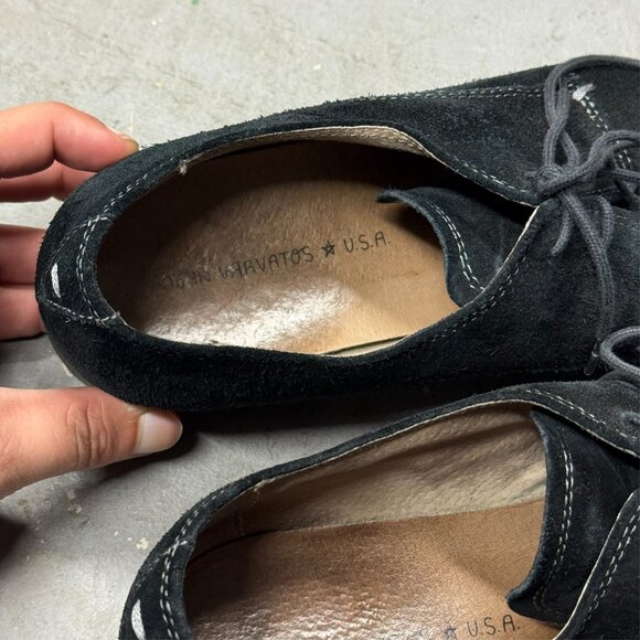 John Varvatos USA Shoes Size 8 M Mens Black Suede Derby Oxford - Picture 2 of 6